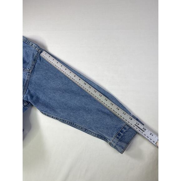 Ladies Bershka Denim Jean Jacket Mid Blue Size Small - Picture 13 of 13